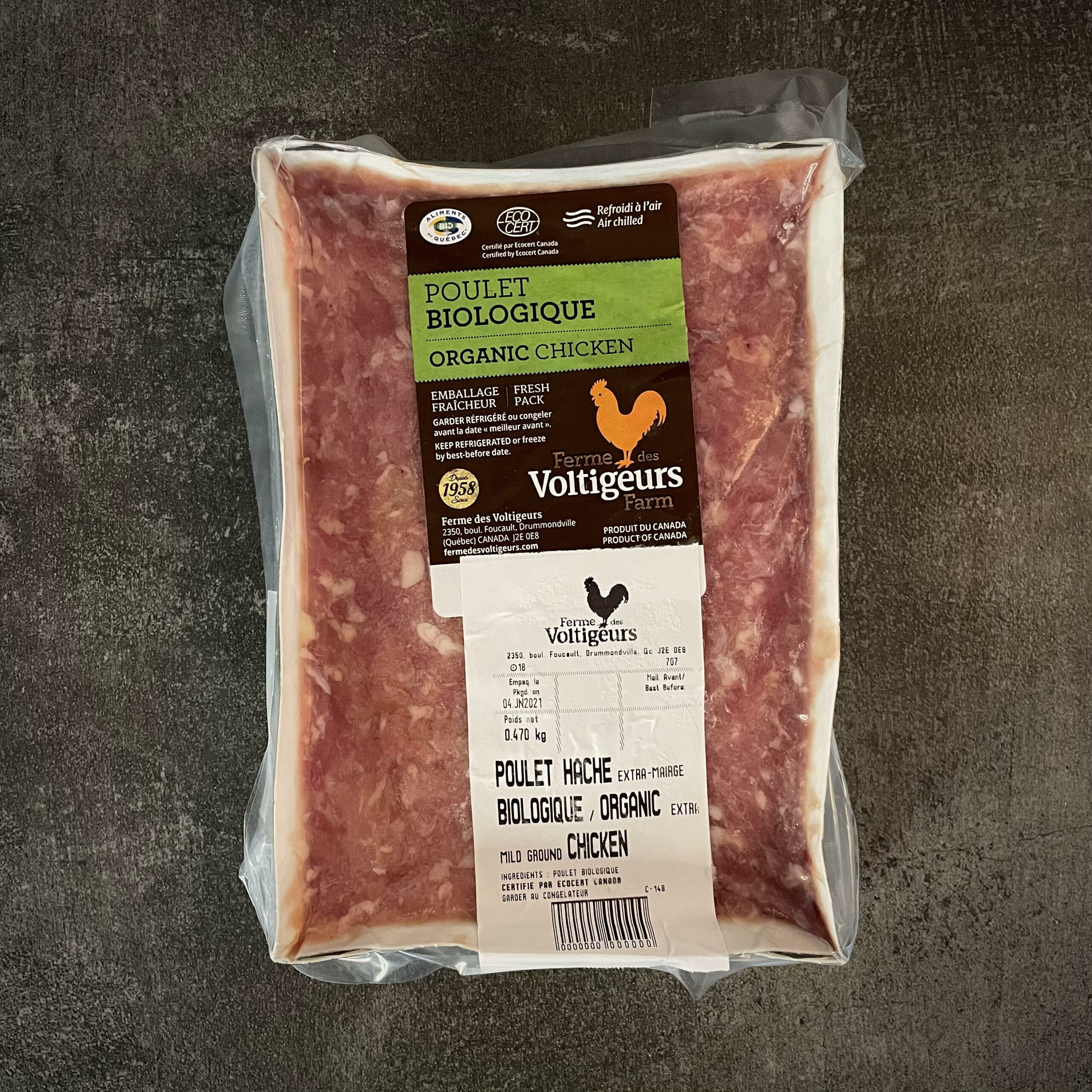 Organic Ground Chicken - Ferme Des Voltigeurs